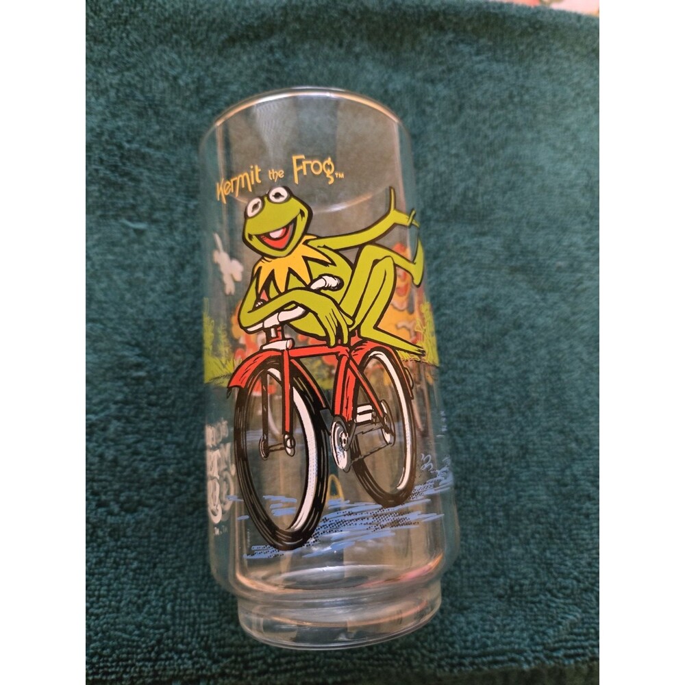 The Great Muppet Caper Kermit Drink Glass Fozzie Gonzo Jim Henson Muppets Vtg